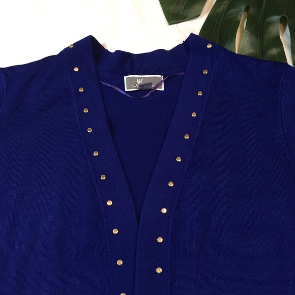 JM COLLECTION | studded open cardigan sweater - Picture 2 of 9